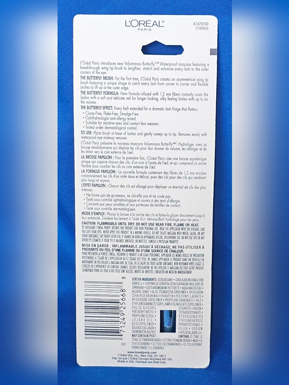 NEW Loreal Voluminous Butterfly Waterproof Mascara - 870 Black Noir Hard-to-Find - Picture 2 of 3